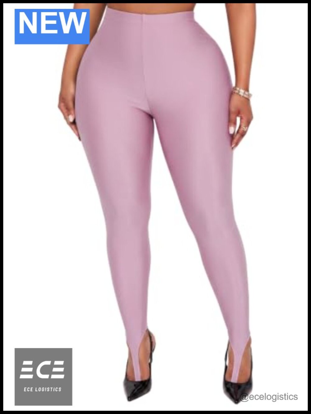 Women's High Waisted Stirrup Leggings Stretchy Slim Fit Pants Outing Wear